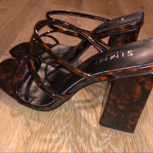 Brand New Brown Stone Block Heels